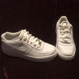 White airforce ones, unisex, lightly worn.